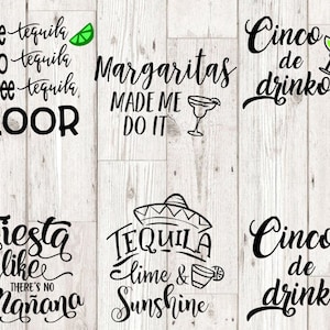 One Tequila Two Tequila SVG Bundle, Tequila SVG Bundle, Drinks cut file, clipart, svg files for silhouette, files for cricut, svg, eps
