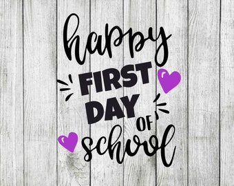 Happy eerste dag van school svg, school svg, Eerste dag svg, gesneden bestanden voor cricut silhouet, png, dxf, eps, svg