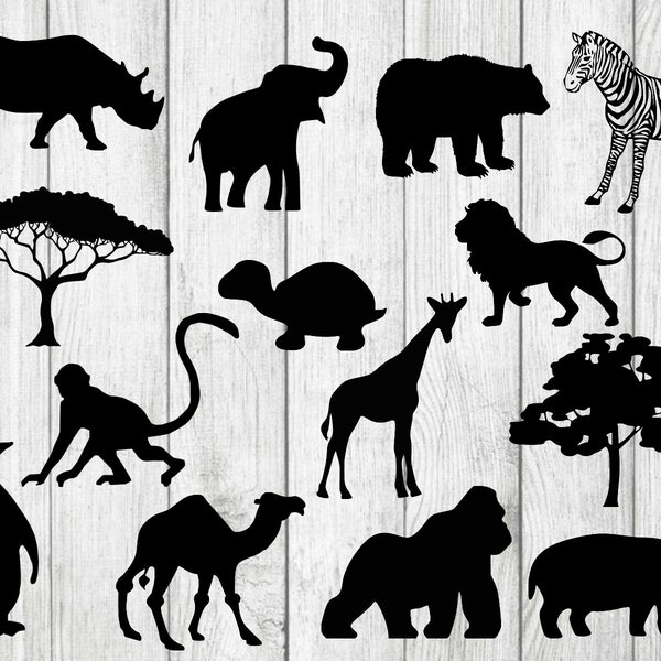 Zoo animals svg bundle, zoo animals clipart, zoo svg, animals svg, cut files for cricut silhouette, dxf, png, eps