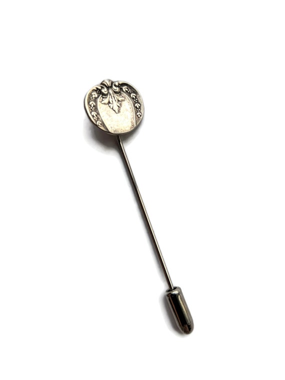 Recycled Vintage silver Spoon Stick pin Tea Party 