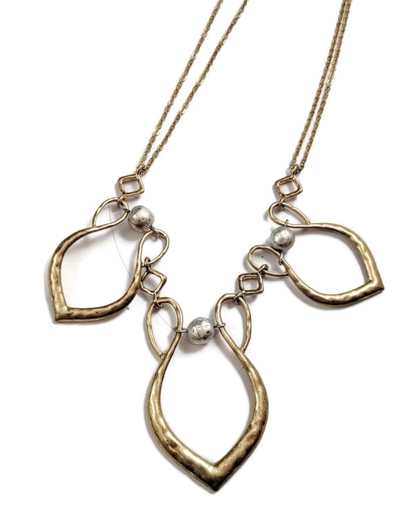 Medieval Hammered Metal work Elven necklace, Elvi… - image 5