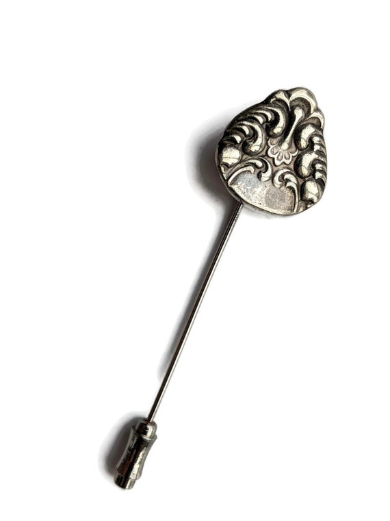Recycled Vintage silver Spoon Stick pin Tea Party… - image 1