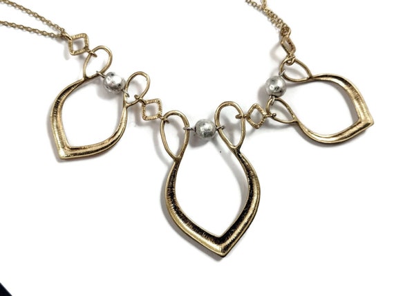 Medieval Hammered Metal work Elven necklace, Elvi… - image 3
