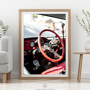 CAR PRINT #013 Red Interior, Iconic, Photography, Printable Instant Download, Digital Download, Poster, Home Decor