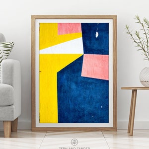 GEOMETRIC PRINT #004 Yellow Blue & Pink Geometric Print, Modern Art, Printable Instant Download, Digital Download, Home Decor, Wall decor