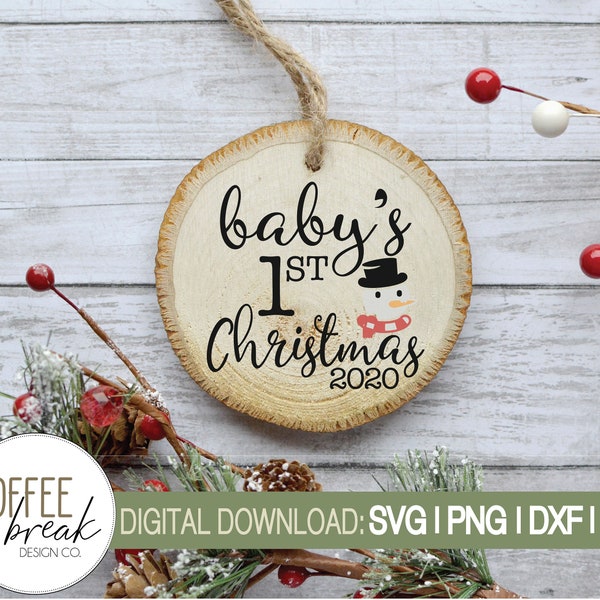 Babys first Christmas ornament SVG | Baby Christmas ornament | 2020 Ornament svg | Christmas Cut file | Ornament | Cricut,Silhouette | DXF