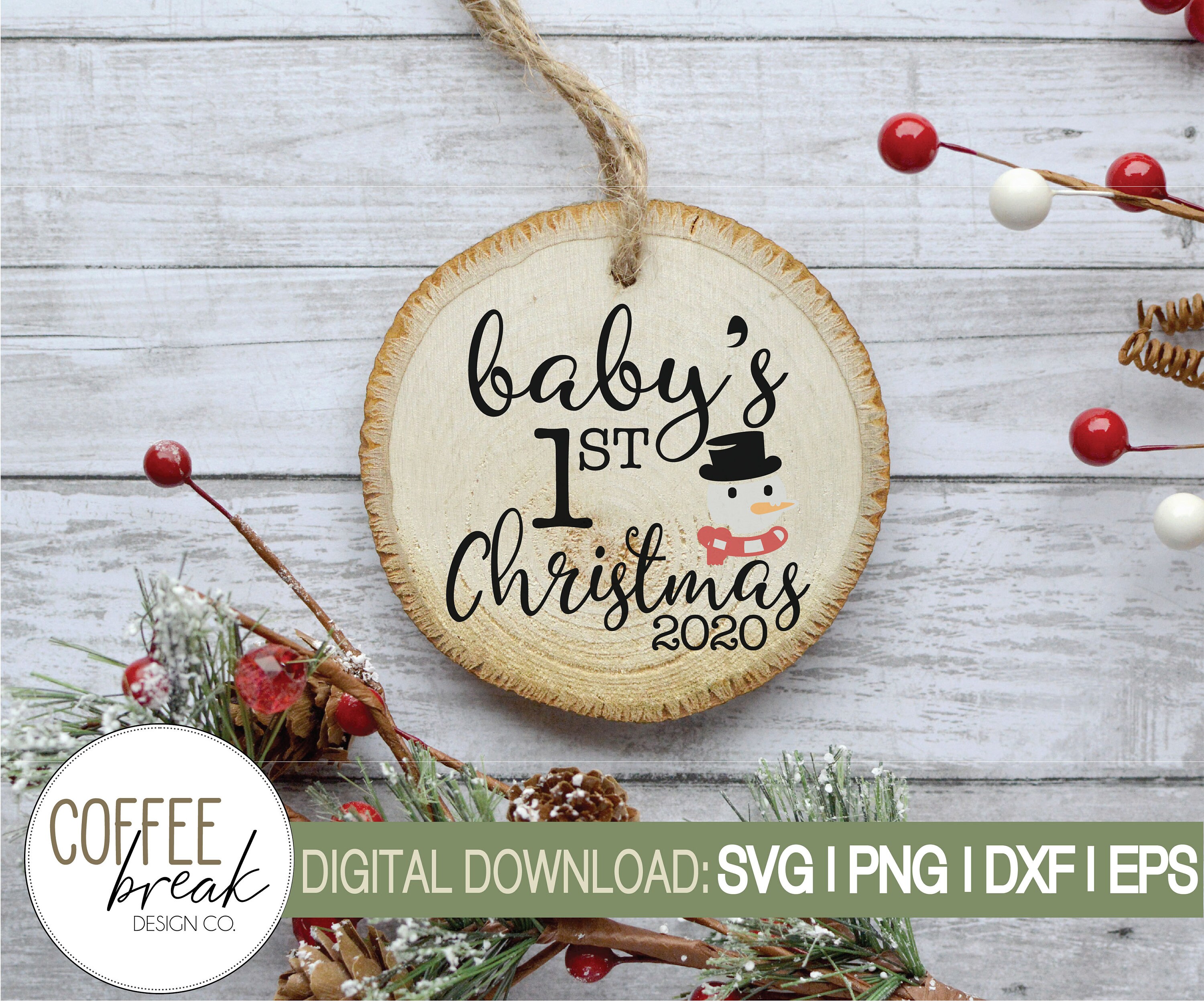 Babys First Christmas Ornament SVG Baby Christmas Ornament Etsy