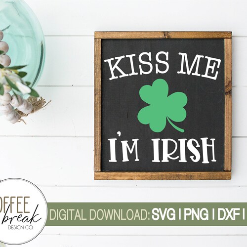 Cameo Silhouette SVG Cut File Happy St JPEG Printable PNG Transparent Patrick's Day Sign Download includes Cricut