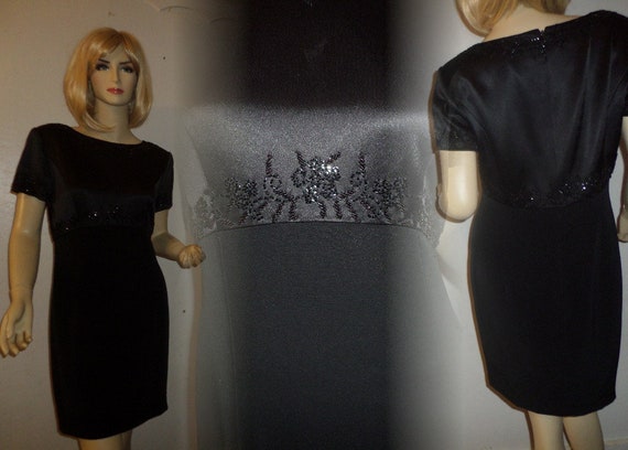 Vintage Laurence Kazar Black Tie stunning satin d… - image 1