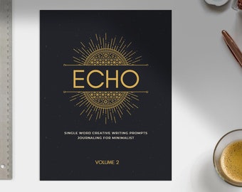 ECHO Kreatives Schreiben Journal, One Word Writing Prompts, Memoiren, Reflection Journal, Digital Download Journal, Minimalist Journal, Volume 2
