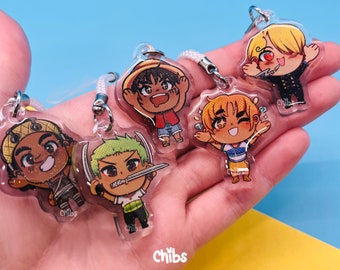 Single Piece Pirate Phone Charm Key Chain