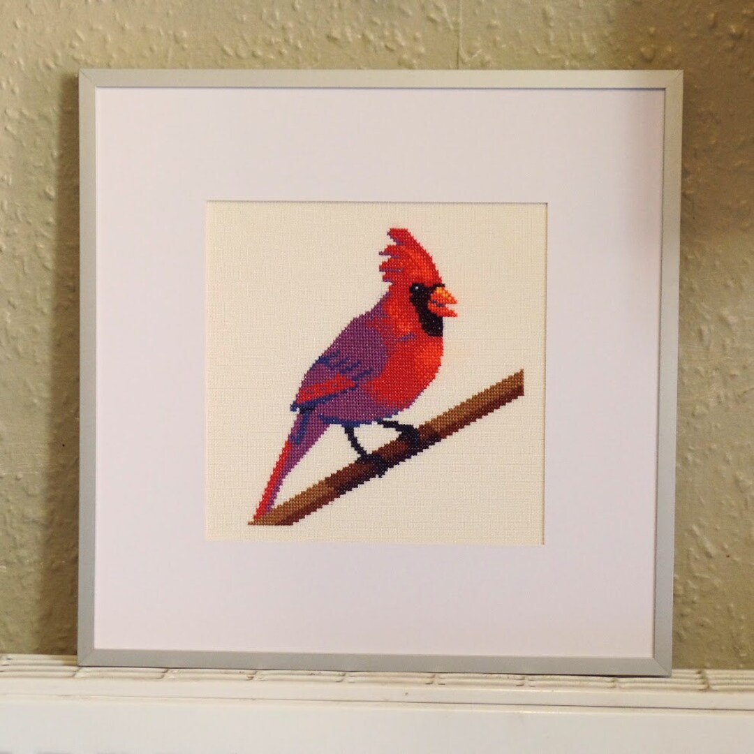 Northern Cardinal Modern Cross Stitch Pattern/pdf Instant Download - Etsy