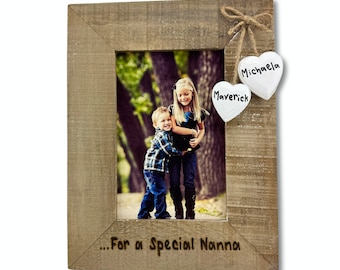 Special Grandma / Nana | Personalised Photo Frame Driftwood Wooden | 6x4” | Great Nan Nanna Nana Grandma Granny Mother’s Day Gift