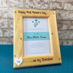 Happy First Mother&#39;s Day As My Nanna | Grandma Nan Granny Nanny Gift | Birthday Present | 7x5&quot; Picture Frame | Grandchildren
