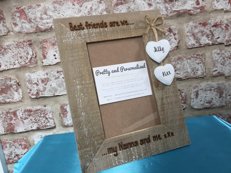 Personalised Driftwood Style Photo Frame 6x4 For Nan Image 0