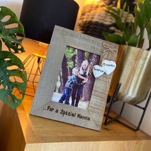 Special Grandma / Nana | Personalised Photo Frame Driftwood Wooden | 6x4” | Great Nan Nanna Nana Grandma Granny Mother’s Day Gift
