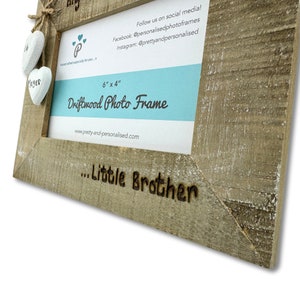 Big Sister Little Brother Photo Frame | Personalised Driftwood 6x4 ...