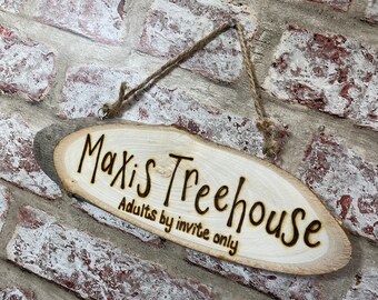 KIDS CHILDREN BOY GIRL BIRTHDAY PLAYHOUSE TREE HOUSE PLAY SHED SIGN PERSONALISED