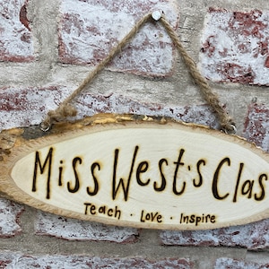 Teacher Thank You Personalised Wooden Wall Door Plaque Sign Gift | Key Worker | Teaching Assistant | Childminder | School | Nursery