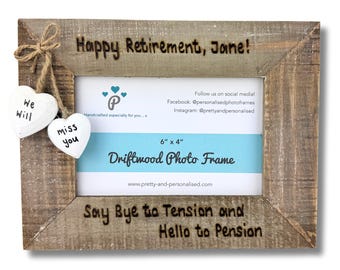 Retirement Photo Frame / Leaving | Coworker | Retirement Gift  | Personalised Wood Frame
