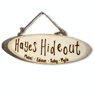 Wooden Hanging Door Sign Personalised | Playhouse / Den / Mud Kitchen ...
