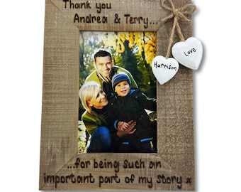 Foster Family Photo Frame Gift | Personalised Driftwood Wooden | 6x4” | Thank You For Being Such An Important Part Of My Story Foster Parent
