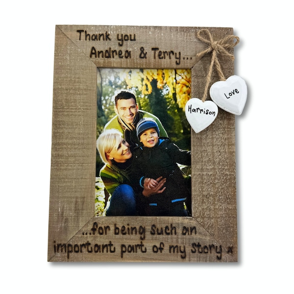 Foster Family Photo Frame Gift | Personalised Driftwood Wooden | 6x4” | Thank You For Being Such An Important Part Of My Story Foster Parent