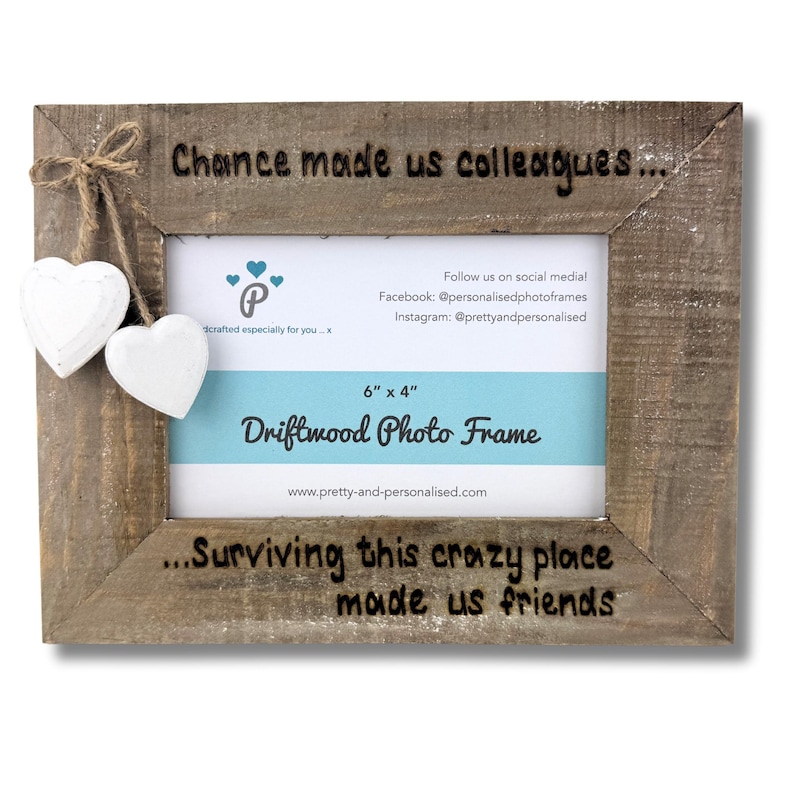 Work Friend Gift / Retirement / Leaving | Coworker | Chance Made Us Colleagues, Fun And Laughter Made Us Friends | Personalised Wood Frame image 7
