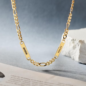 Herenketting zilver, Vaderdagketting, naamketting voor mannen, kindernaamketting, cadeau voor papa, papa ketting, cadeau man