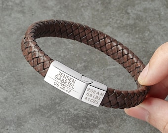 Pulsera para papá primerizo, Pulsera para papá primerizo, Pulsera personalizada para hombre, Pulsera personalizada para hombre, Primera Navidad de papá, Regalo para papá primerizo.
