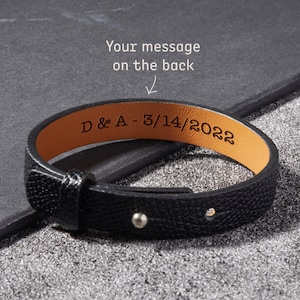 Gifts For Boyfriend, Secret Message Bracelet,Birthday Bracelet for Boyfriend, Hidden Message Bracelet, Mens Leather Bracelet