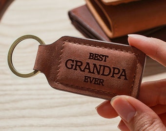 Grandpa Custom Gift, Custom Fathers Day Gifts, Grandpa Keychain, Personalized Gift For Grandfather From Kids, Grandpop Gift