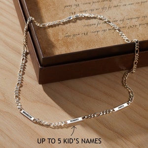 Naamketting voor mannen, Vaderdagketting, kindernaamketting, herensieraden, vadersieraden, cadeau echtgenoot, ketting vriendje