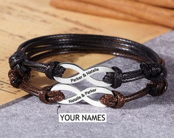 Benutzerdefinierte Armbänder für Paare, sein und ihr Infinity Armband, Freund Freundin Armbänder, Geburtstagsgeschenk für Paare, Paarschmuck