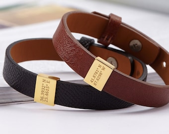 Gift For Him, Coordinate Bracelet Men, Long Distance Bracelet, Coordinates Gifts, Location Bracelet, Custom Gift for Boyfriend