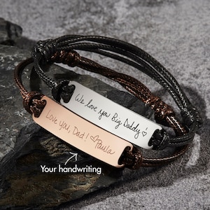Handschriftarmband, herensieraden, handschriftsieraden, aangepast cadeau voor hem, vriendjesarmband, handgeschreven armband