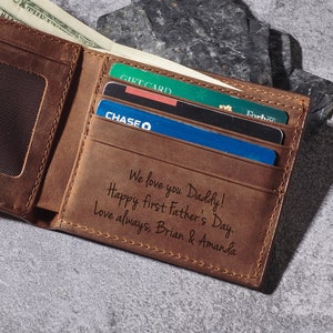 Billetera plegable para papá, billetera personalizada para papá, billetera personalizada para papá, regalo para el padre de la novia, regalos de boda de la novia