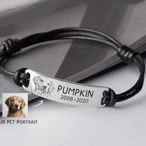 Dog Dad Personalized Gift, Pet Photo Bracelet For Men, Gift For Dog Dad, Cat Dad Bracelet, Gifts From Dog, Pet Memorial Gift