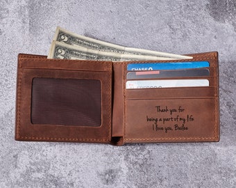 Personalized Wallet Men, Custom Billfold Wallet, Anniversary Gift For Him, Bifold Wallet, Engraved Wallet For Men, GENUINE Leather Wallet
