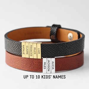 Gepersonaliseerde armband voor vader, Vaderdagcadeau, armband vader, armband met kindernamen, cadeau vader, gepersonaliseerde familienamen