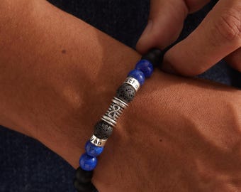 Mens Beaded Bracelet, Infinity Bracelet, Custom Beaded Jewelry, Names Bracelet For Men, Valentine Gift For Him, Boyfriend Gift