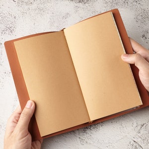 Cuaderno de nombres, Diario de cuero personalizado, Regalo personalizado para él, Cuaderno forrado, Cuaderno diario, Cuaderno de bocetos personalizado, Diario de viaje imagen 6