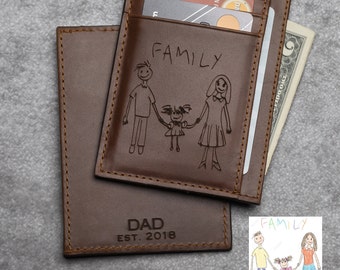Regalo personalizado para papá de parte de los niños, regalo artístico infantil, regalo del Día del Padre de parte de los niños, regalo con dibujo infantil, regalo con escritura infantil