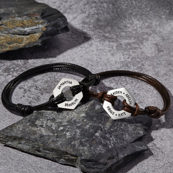 Men's Leather Bracelet Personalized Bracelet Engraved Jewelry Leather  Bracelet for Men Unisex Bracelet Custom Boyfriend Unisex Gift for Her - Etsy