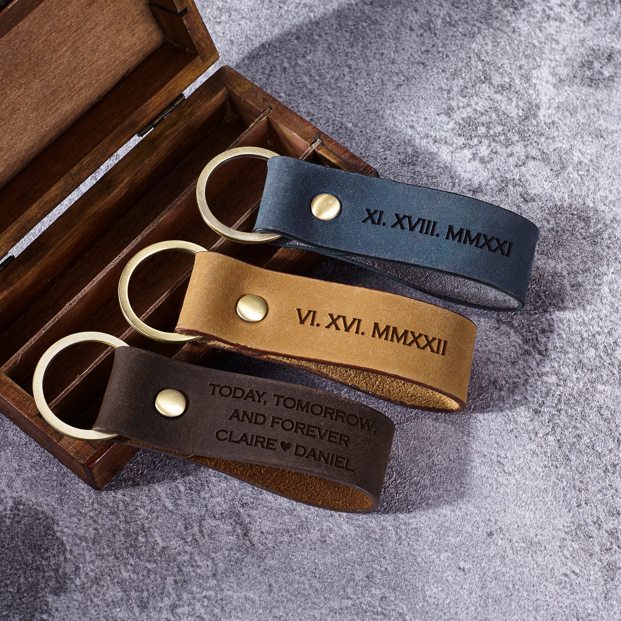 Personalized Roman Numeral Keychain, First Father's Day Gifts, Custom ...