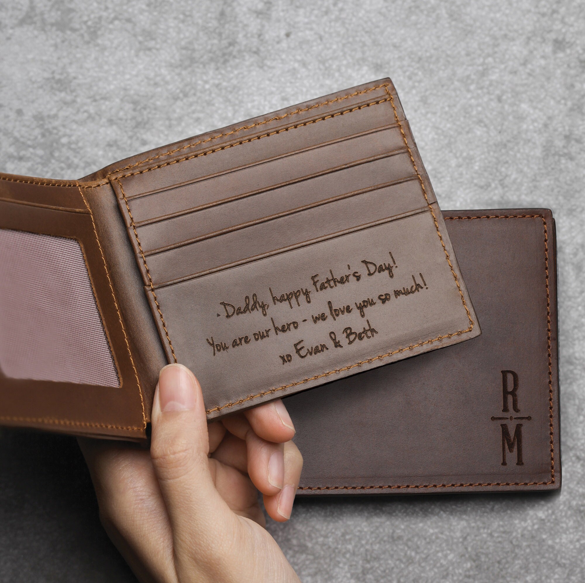 Engraved Wallet For Him Personalized Wallet Bifold Wallet Etsy