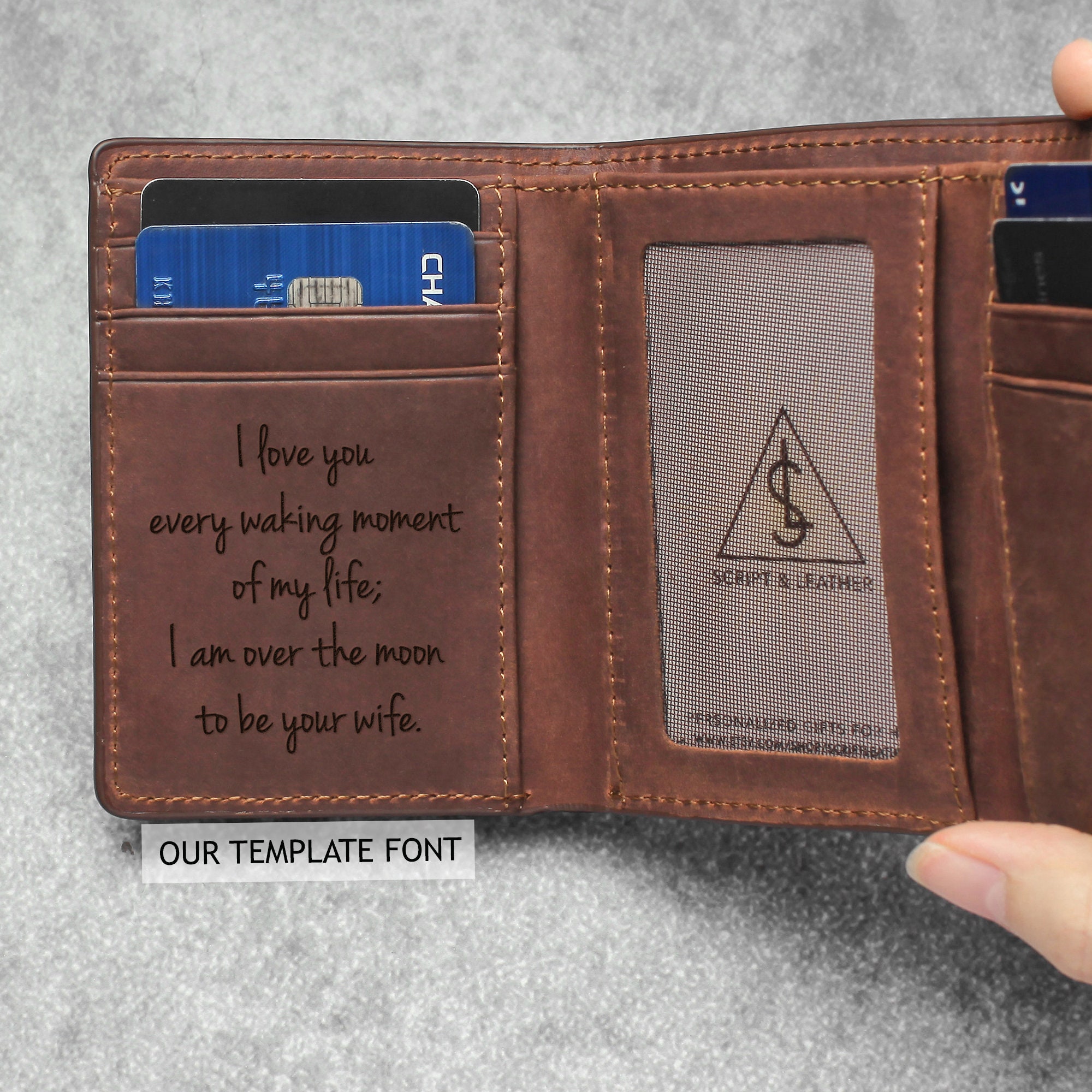 Trifold Wallet For Dad Kid Drawing Wallet Dad Wallets Etsy