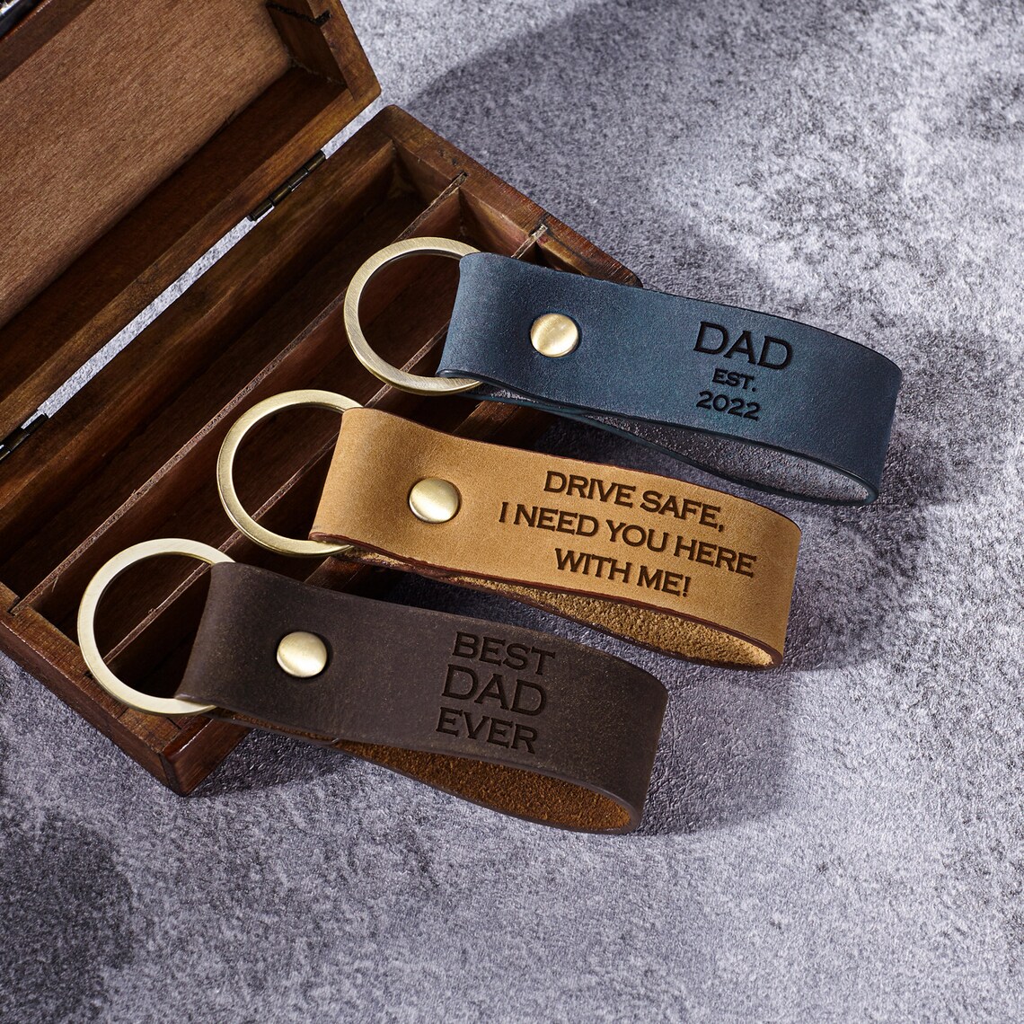 Keychain for Dad Drive Safe Daddy Keychain Dad Keychain Etsy