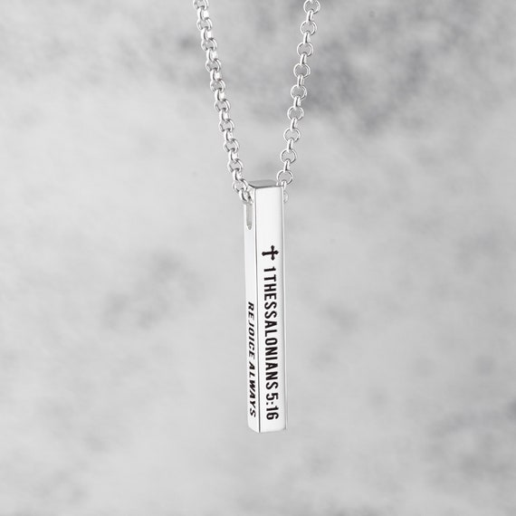 Scripture Necklace Christmas Gift Graduation Gift Personalized Bible Verse Necklace Hand Stamped Sterling Silver Religious Gift
