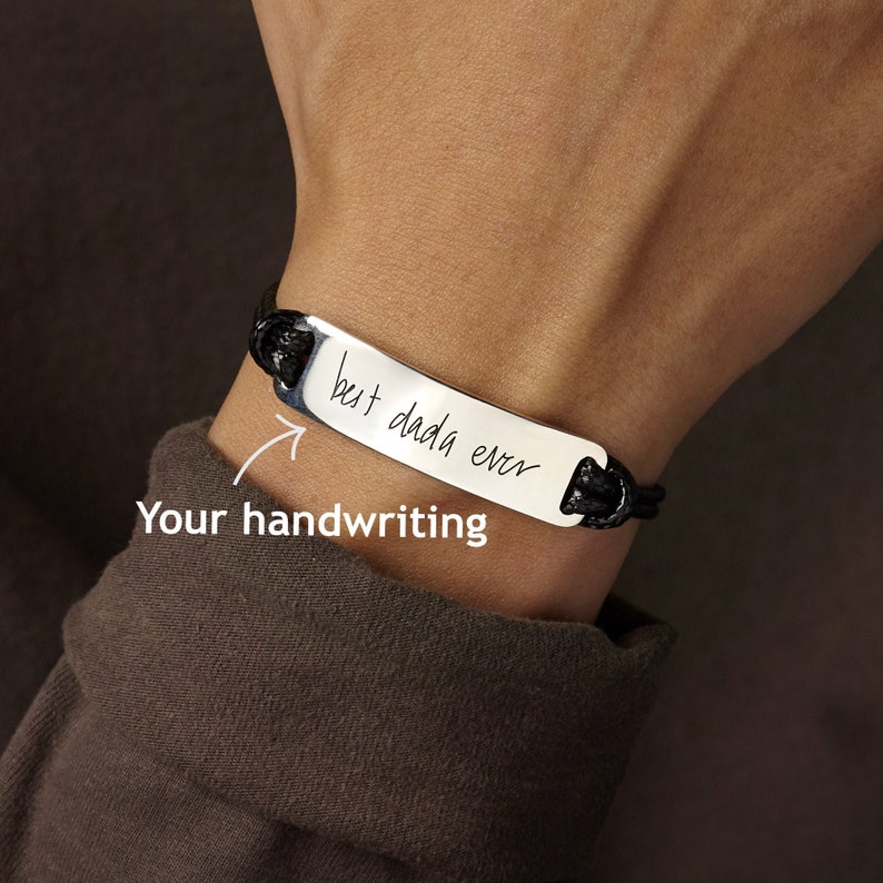 Handwriting Bracelet Handwriting Jewelry For Men Valentine Etsy
